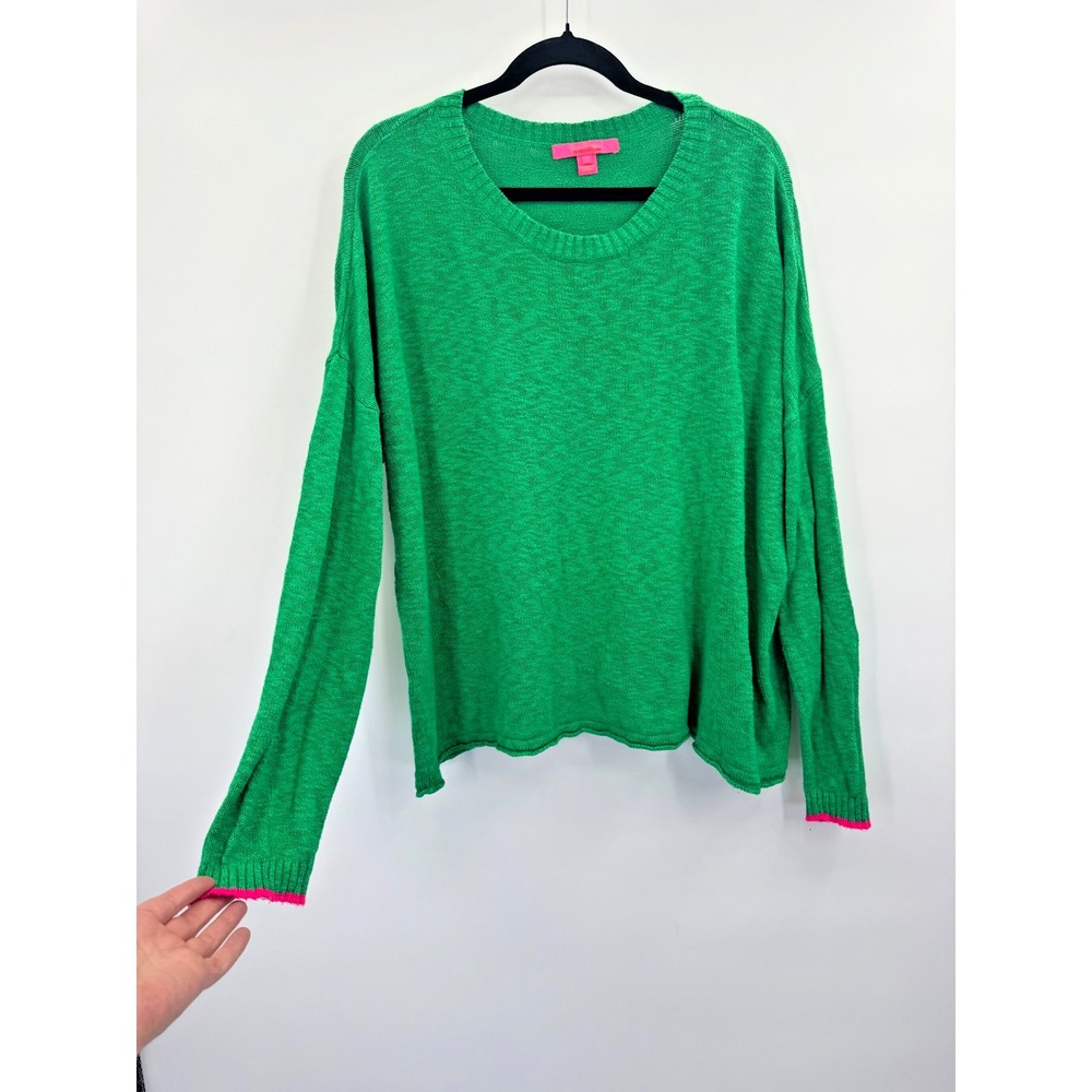 Lilly Pulitzer Pippy Kelly Green XXL Lightweight Knit Sweater Preppy Resortwear